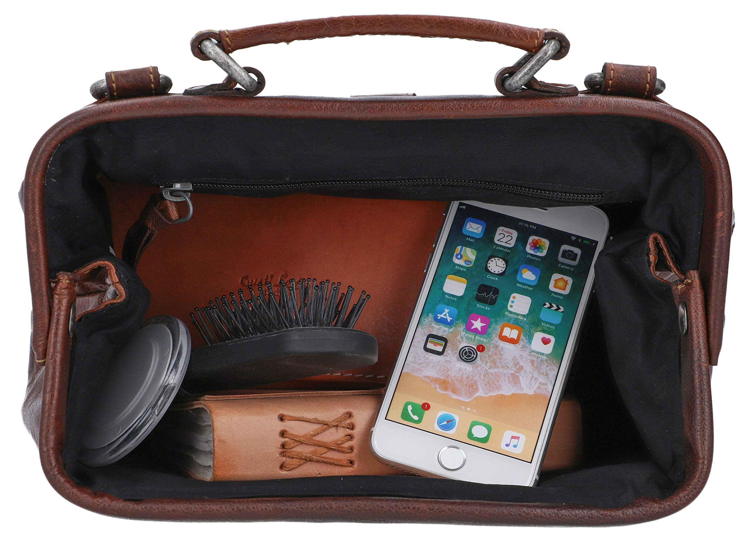 Gusti Umhängetasche Leder-Lillith Damen Vintage Ledertasche Handtasche Arzttasche