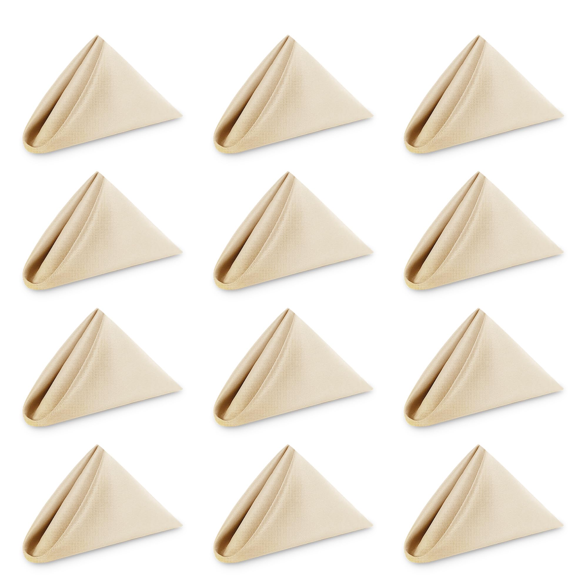 WedDecor 20 Inch Beige Cotton Polyester Table Napkin for Home, Hotel, Dinning, Wedding, Banquet, Party, Events, Hemmed Edges Lightweight & Machine Washable, 100pcs — image 1