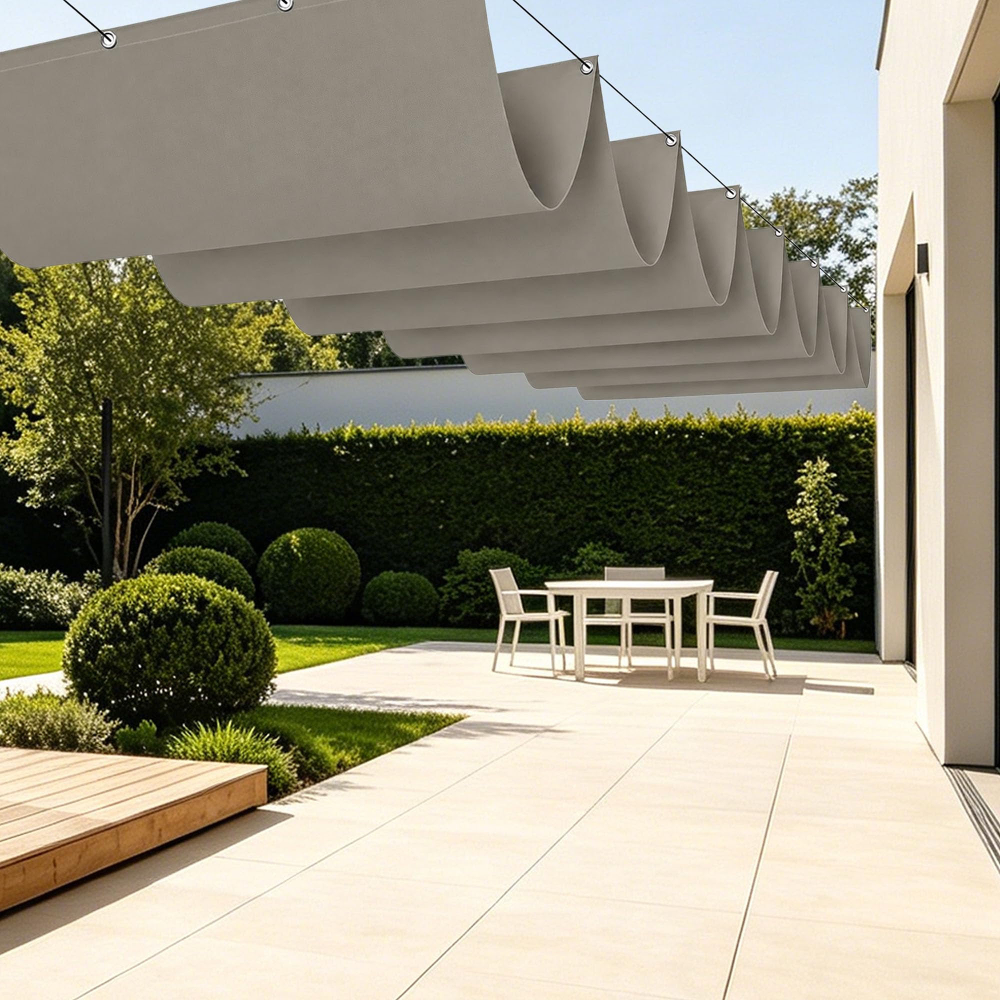 Voiles d'ombrage rétractable 150x200 taupe pour terrasse et balcon