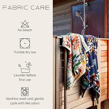 Pendleton Oversized Jacquard Spa Towels, 40 x 70 inches Bath Towels, 100% Cotton, Soft and Quick Dry for the Beach, Hot Tub, Pool - Creekside