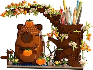Capybara Building Blocks Set -1880PCS Cute Animals & Flowers Building Bricks Kit Kawaii Capybara Gifts Toy for Kids Age 8+, Capybara Stuff Pen Holder&Desk Organizer, Arts &Crafts for Boys Girls Adult