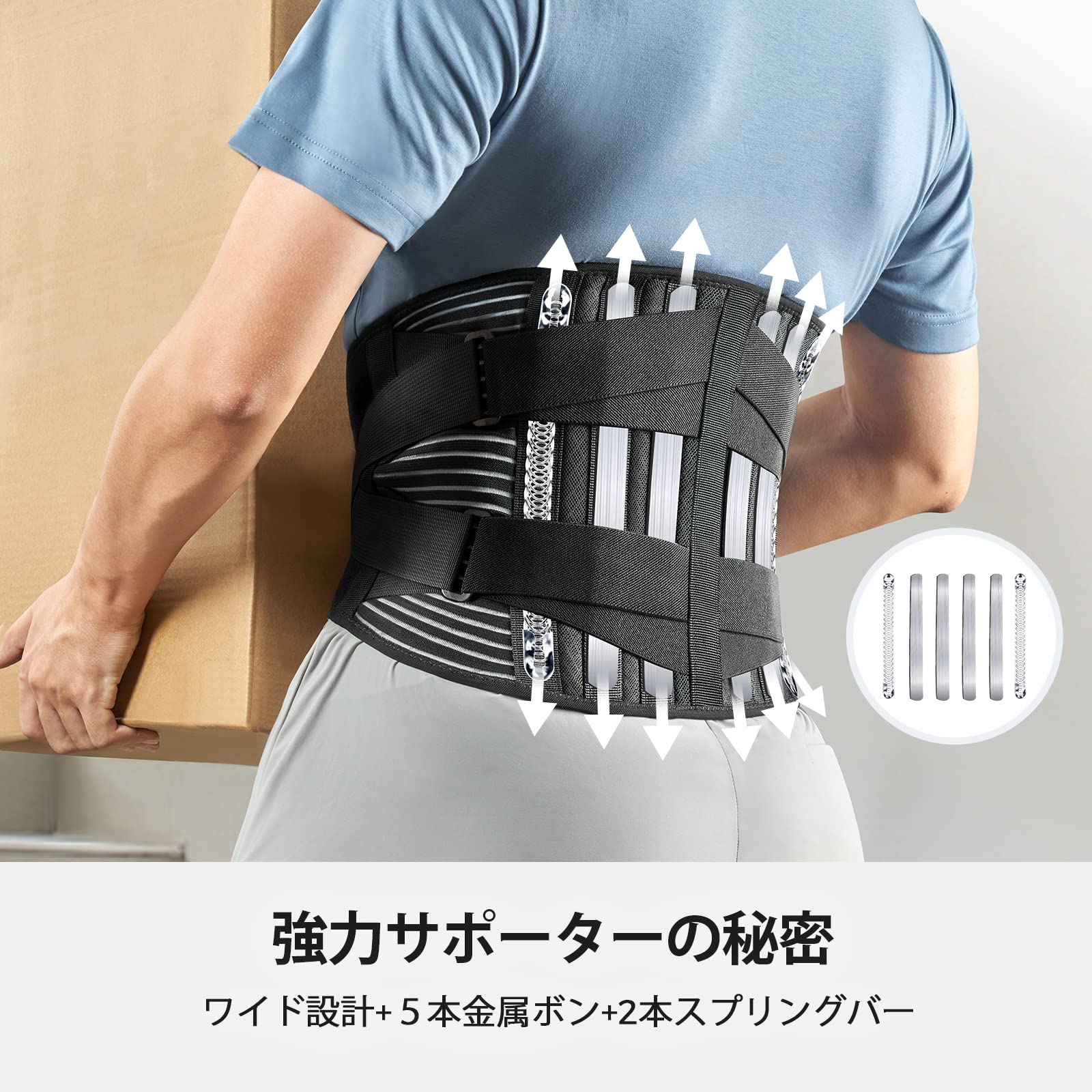 Amazon | FREETOO 腰 サポーター ベルト【医療で培った技術】通気性 