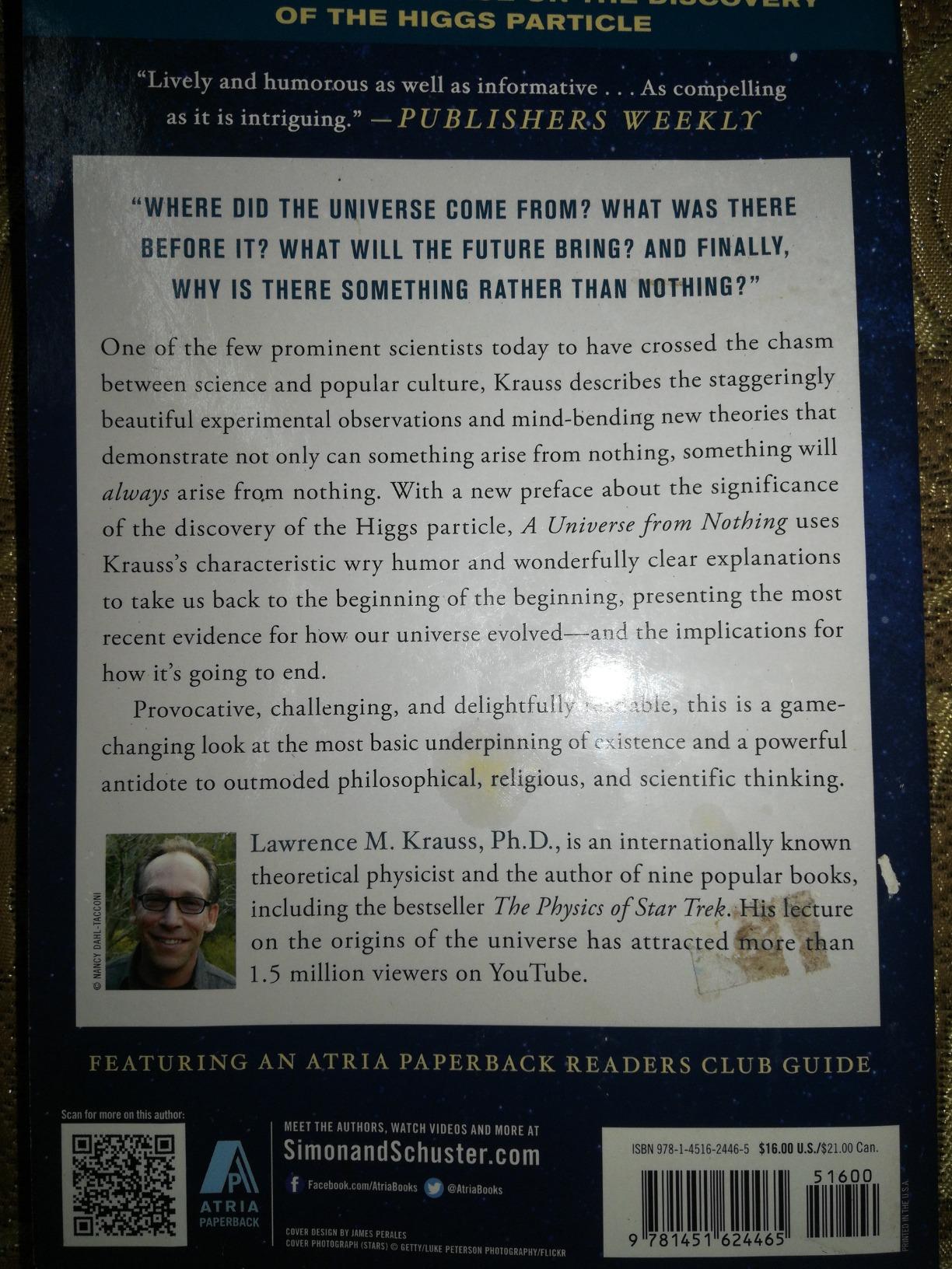 Buy Universe From Nothing: Why There Is Something Rather than Nothing ...