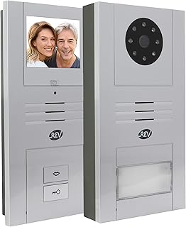 REV Quattroline, Video Sprechanlage mit Türöffner, Netzteil 230VAC, 3 Klingeltöne, silber