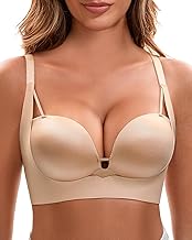 FallSweet Push Up Bras for Women Wireless Add 2 Cups Padded Brassieres Back Fat Smoothing Bra