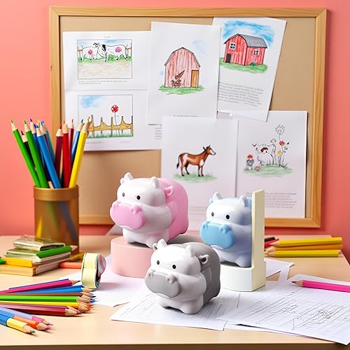 Miniatura 2 de 1 sacapuntas de diseño de ganado lindo vaca buey lindo kawaii lápices sacapuntas regalos niñas papelería suministros de oficina bonito diseño