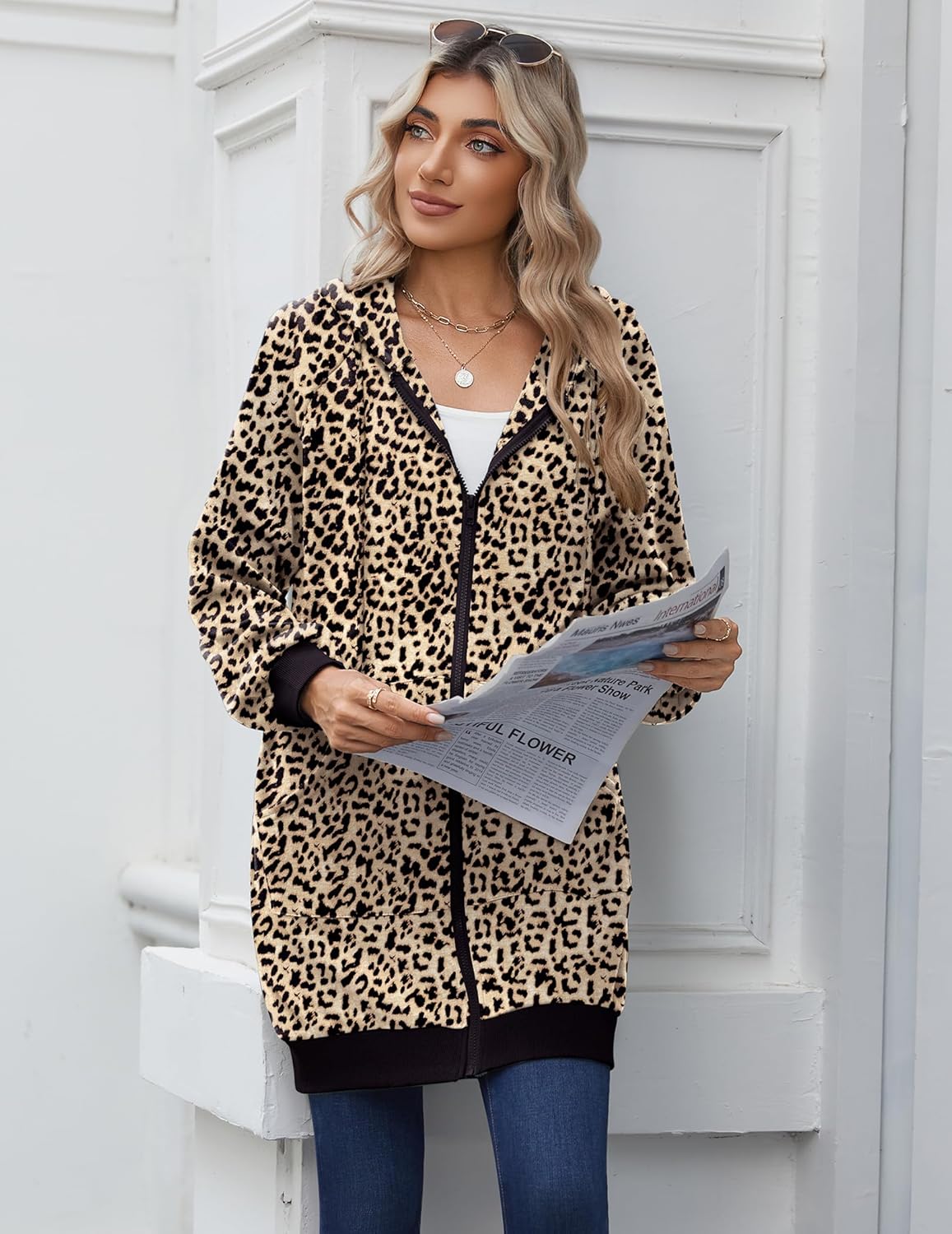 Zeagoo Women’s Zip Up Hoodies Long Tunic Sweatshirts Long Sleeve Oversized Fleece Casual 2025 Fall Jacket Coat with Pocket