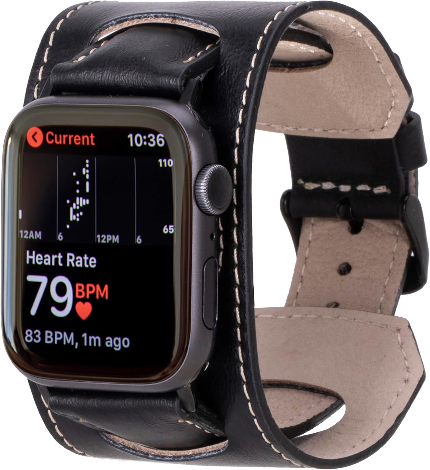 HARDISTON Correa de reloj compatible con Apple de 1.575 pulgadas, para hombres y mujeres, hecha a mano, cuero auténtico, compatible con iWatch