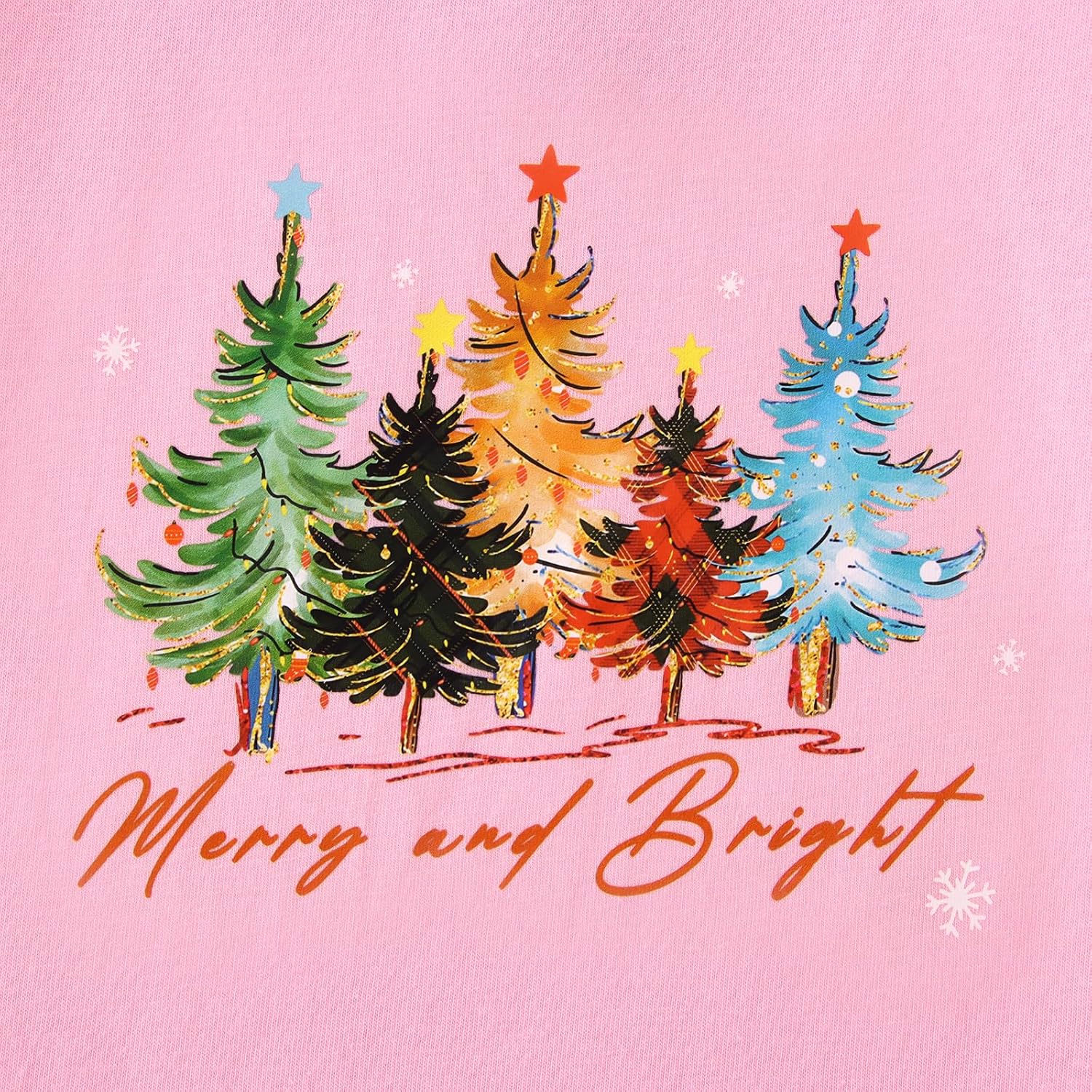 MODNTOGA Merry And Bright Shirt Toddler Girl Christmas Tree Graphic T-Shirt Long Sleeve Xmas Outfit Tops Holiday Crewneck Tee