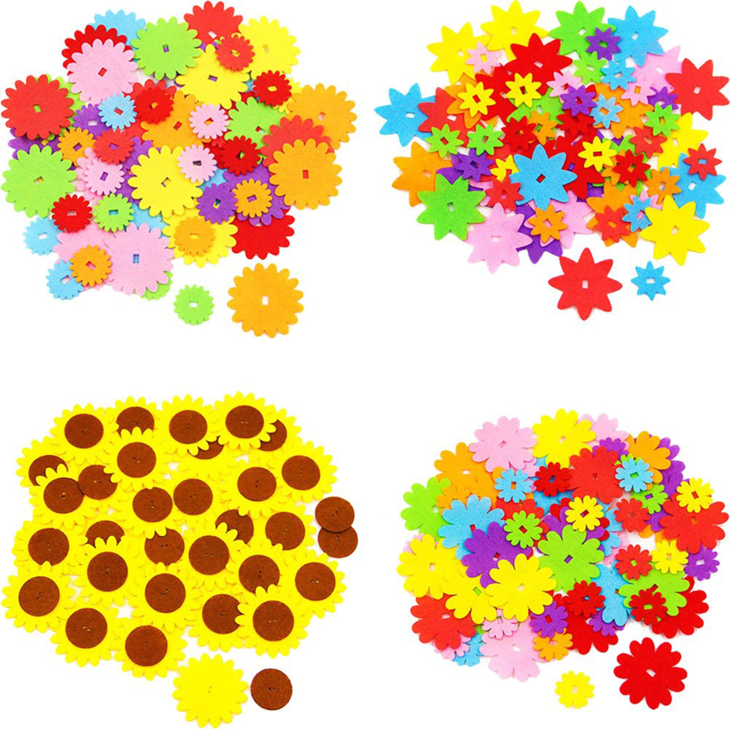 Lot 200 Fleurs En Feutre Colorées 28mm - Embellissements DIY, Décoration Créative, Couleurs Assorties - 5