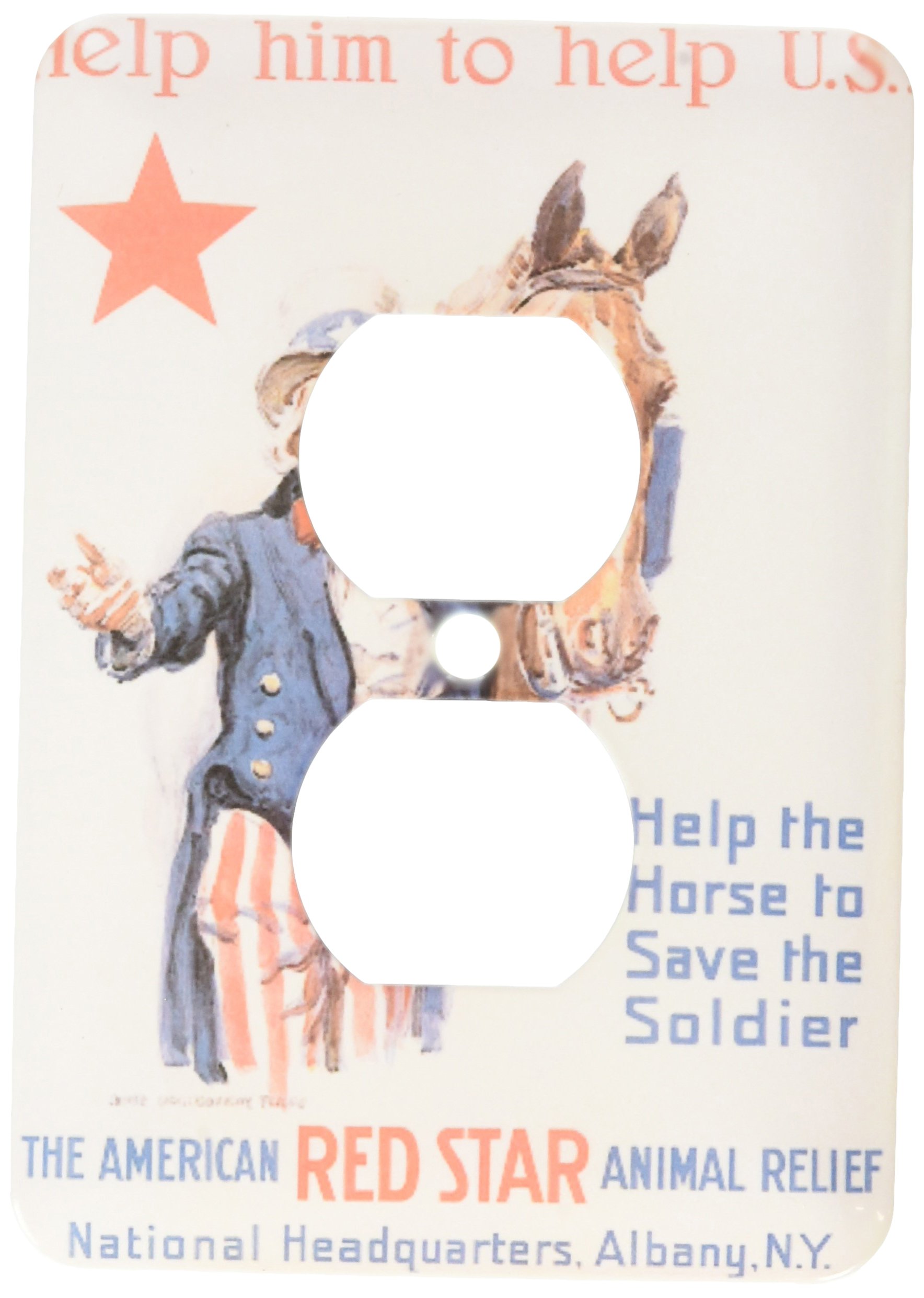 Affiche vintage American Red Star Relief décorative pour plaque 2 prises