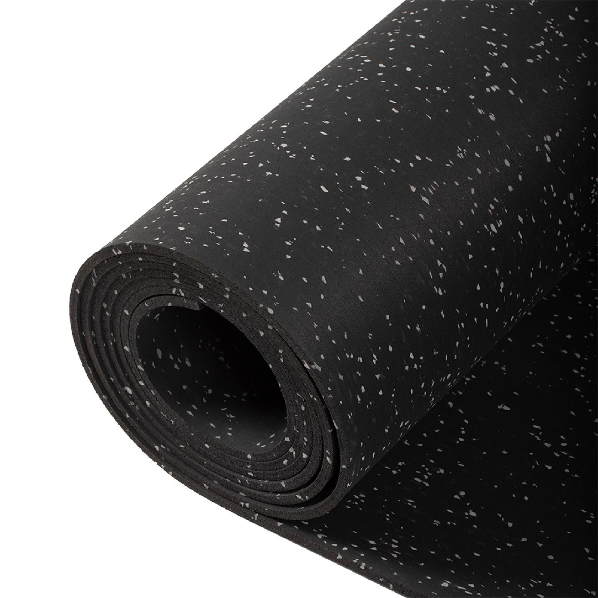 Titan Fitness 15ftx4ftx8mm Gray Crumb Rubber Gym Flooring Roll Non-Slip Textured Mat for Floor Protection Ideal for Heavy