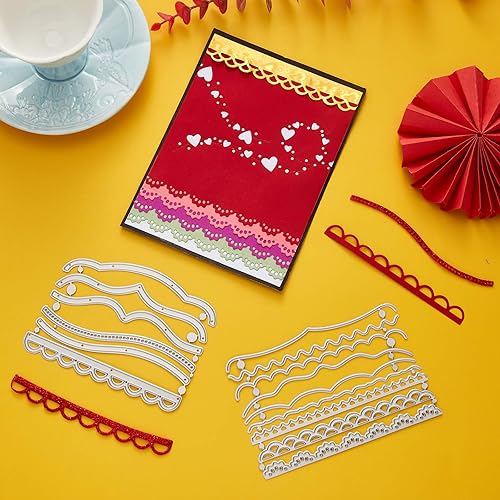 Miniatura 7 de Patelai 19 piezas troqueladas para hacer tarjetas, encaje de metal, álbumes de recortes, recortes, bordes, plantillas en relieve para manualidades,