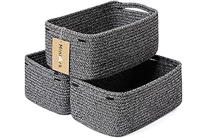 Excellent Dark Gray Small Woven Organizer Basket