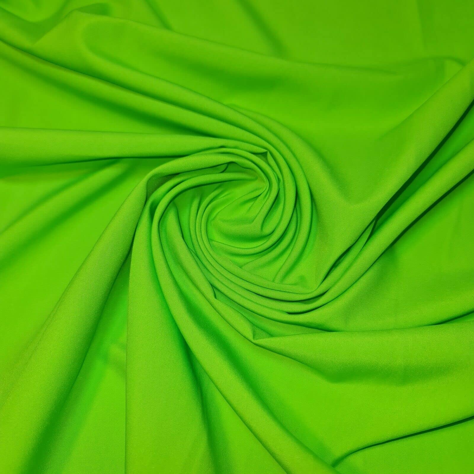 Soft Peach skin Powder Touch Dress Craft Lining Fabric Material 44" Wide Available in 8 Colours (Neon Green, 1 Meter) — image 1