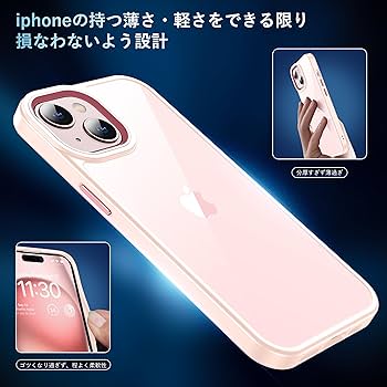 Amazon.co.jp: XIWXI iphone15 用 ケース ピンク 耐衝撃 カメラ