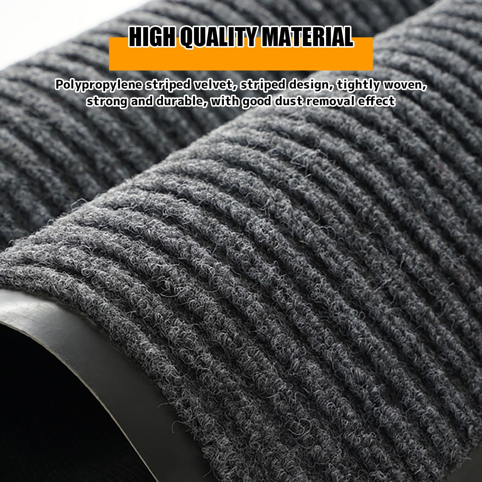 Alfombra de entrada antideslizante resistente de goma de grado comercial, 7 mm de grosor, uso en interiores y exteriores, ideal para zonas de alto tráfico