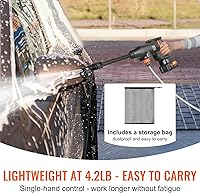 Vista 3 de VEVOR Cordless Pressure Washer, 580-PSI 1.1 GPM Portable Power Cleaner, Handheld High-Pressure Car Washer Gun with 4.0Ah Battery, Charger, 6-in-1