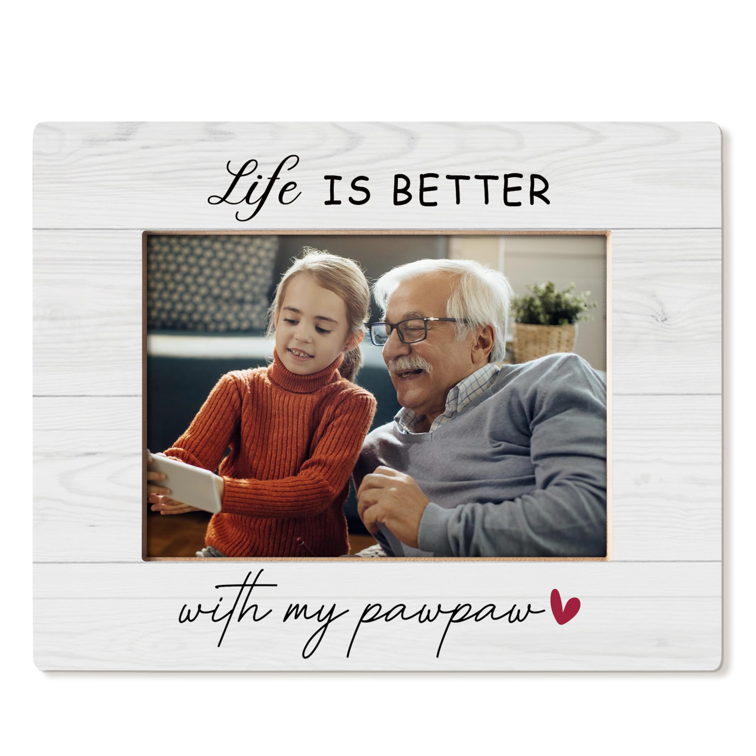 Pawpaw ramka na zdjęcia 15 x 18 cm, prezenty na urodziny, Boże Narodzenie, Dzień Ojca, wnuki, życie jest lepsze z moimi łapami, ramki na zdjęcia do dekoracji biurka na blat