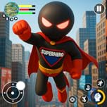 Stickman Spider Rope Hero Flying Fighter Mission: Amazing Open World Crime City- Superhero Games
