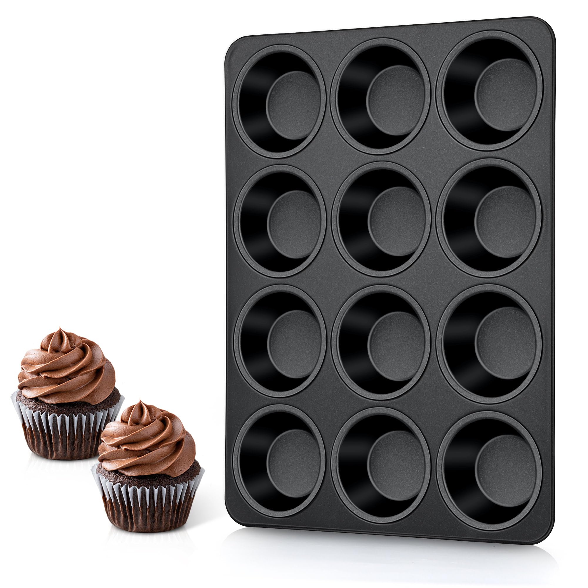 Stampo Muffin Acciaio Inox Joyfair - Per 12 Muffin, Lavabile In Lavastoviglie, 35x27cm - Foto 4