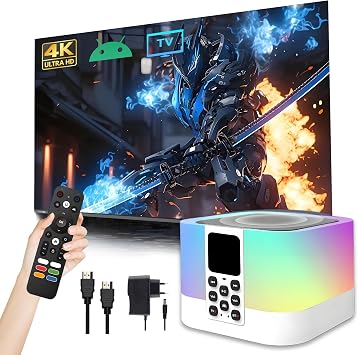 Z1 Mix Bluetooth Speaker TV Box 4K, Android 15.0 Smart Speaker with Lights, H313 Quad-core, 2.4GHz + 5GHz WiFi, TV Speakers Wireless for Home/Party/Outdoor