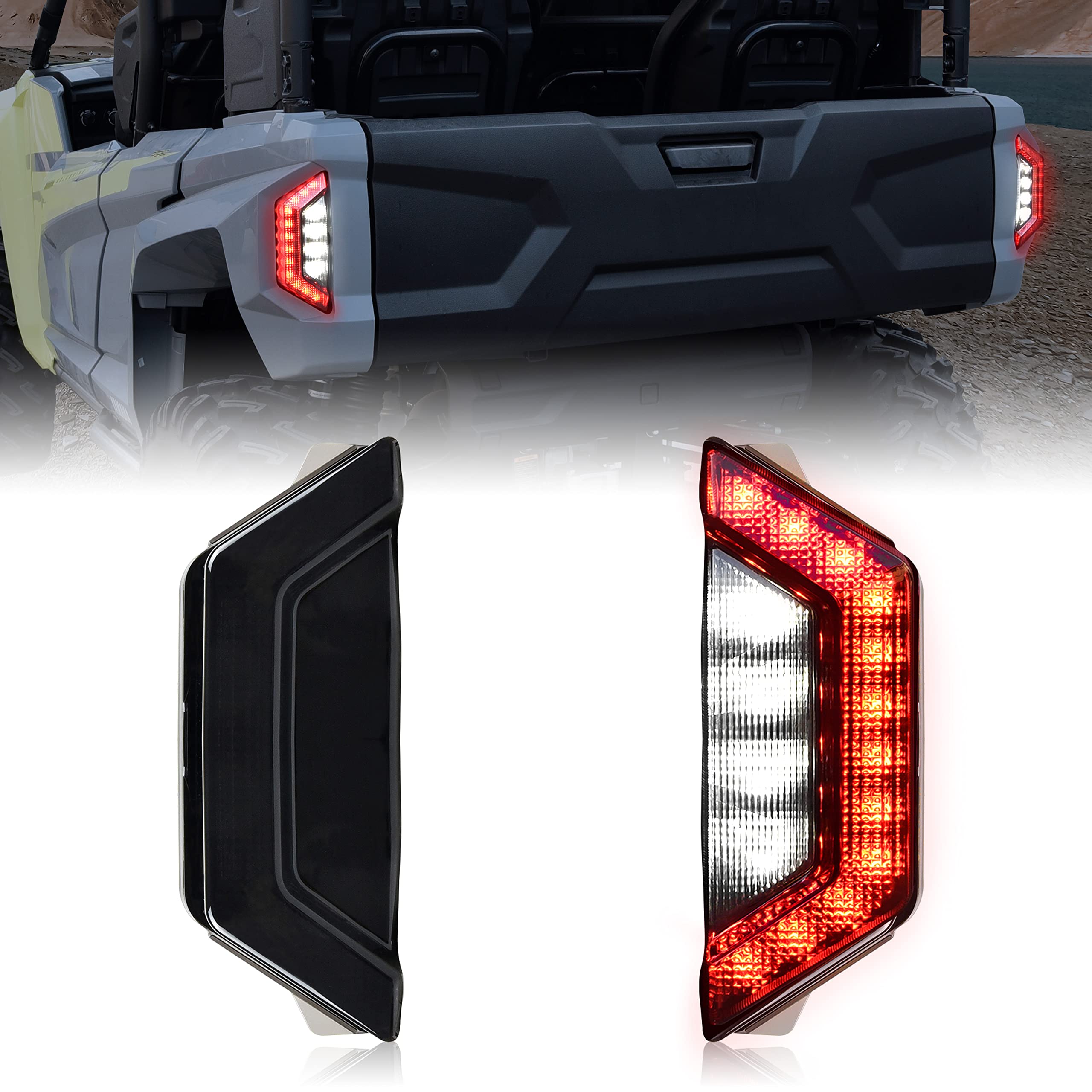 LDETXYTaillights for Yamaha RMAX 1000, LED Smoked Black Brake Light Rear Lamp Stop Light Tail Light for Yamaha Wolverine RMAX2 / RMAX4 1000 2021-2024 Accessories, Replace #B8K-H4710-00-00 (2PCS)