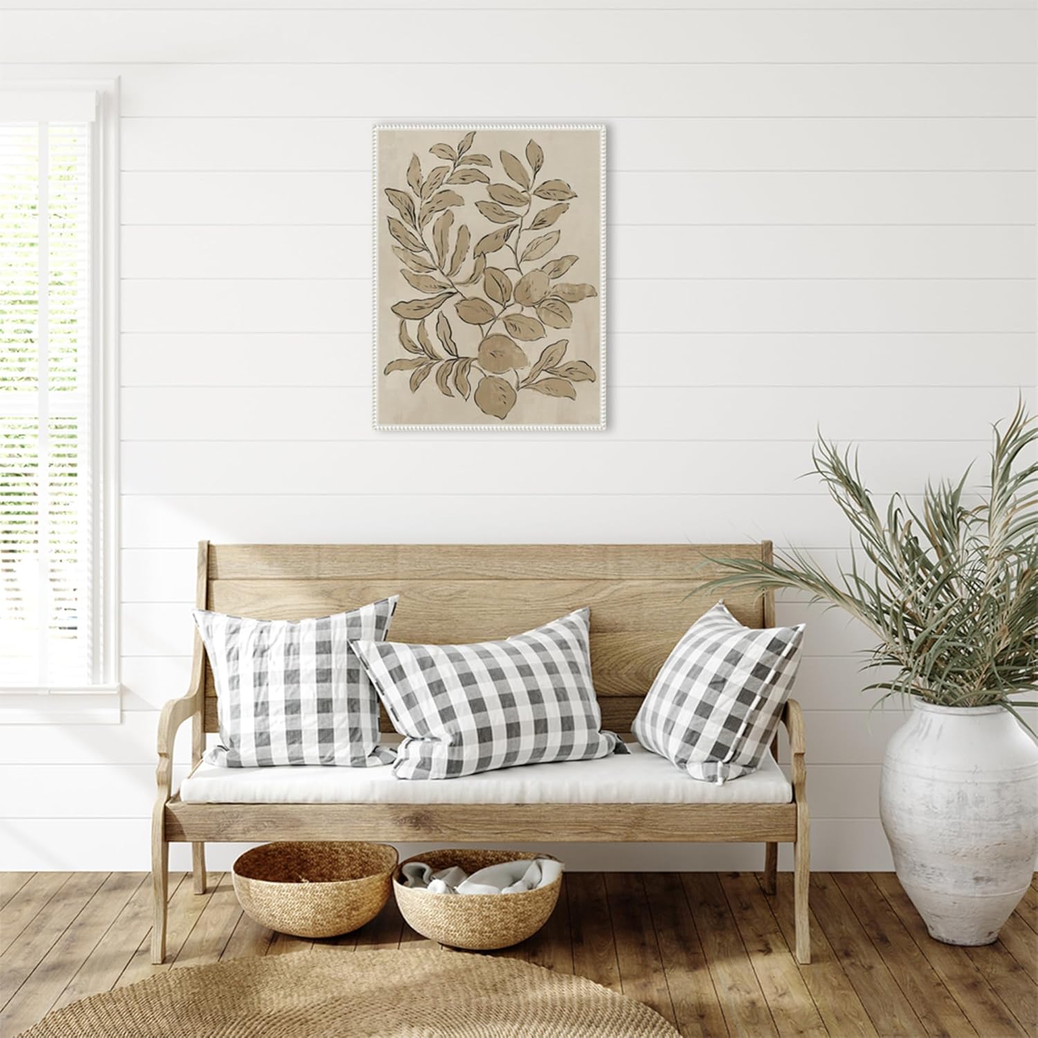 Amanti Art Framed Canvas Wall Art 30x23 Leaves Sketches I by Asia Jensen, Framed Wall Art Canvas, Flowers Artwork, Traditional Decor, Large Poster Painting for Living Room, Bedroom, Bathroom, Kitchen
