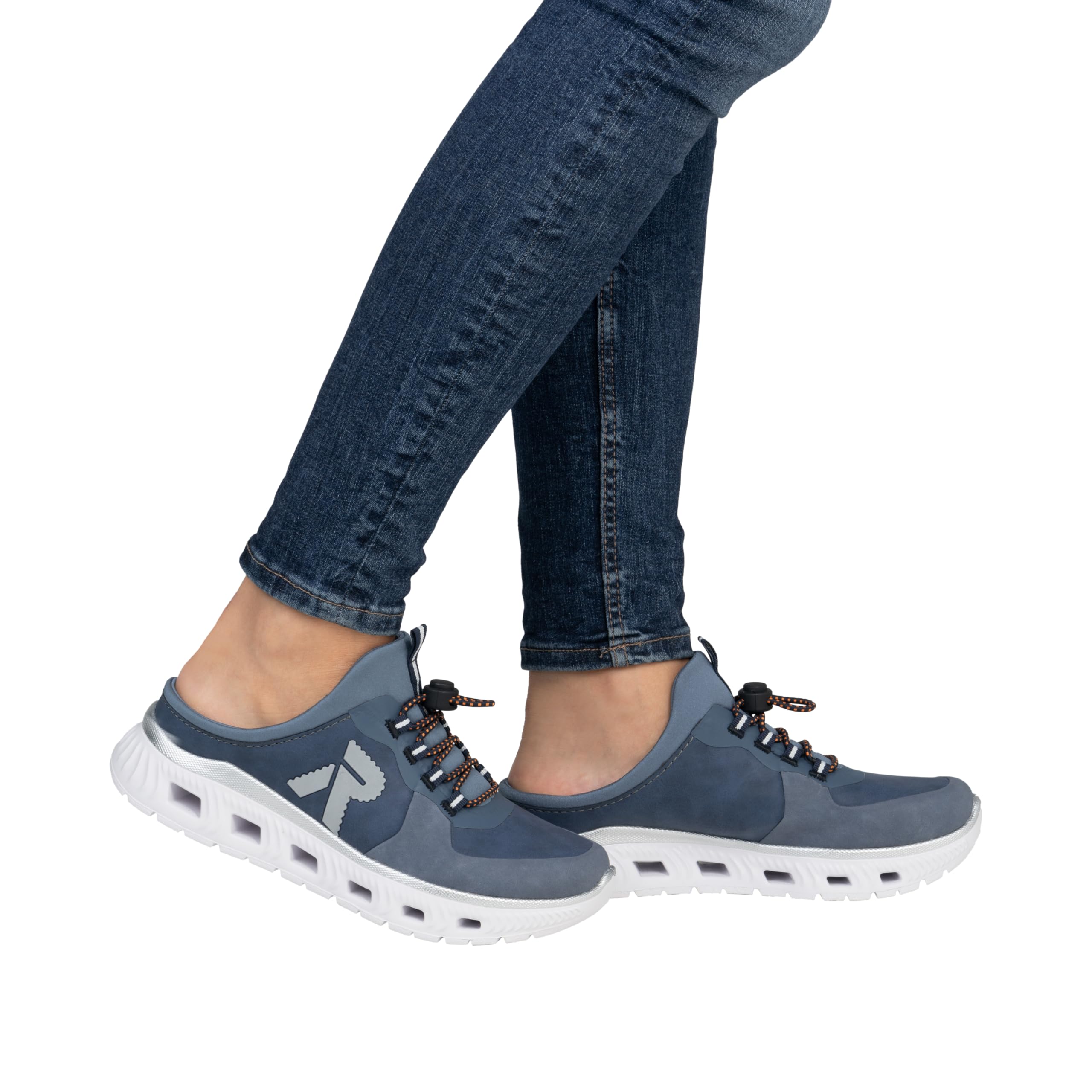 Rieker M6069-10 Damen Pantolette Textil/Synthetik blau blau