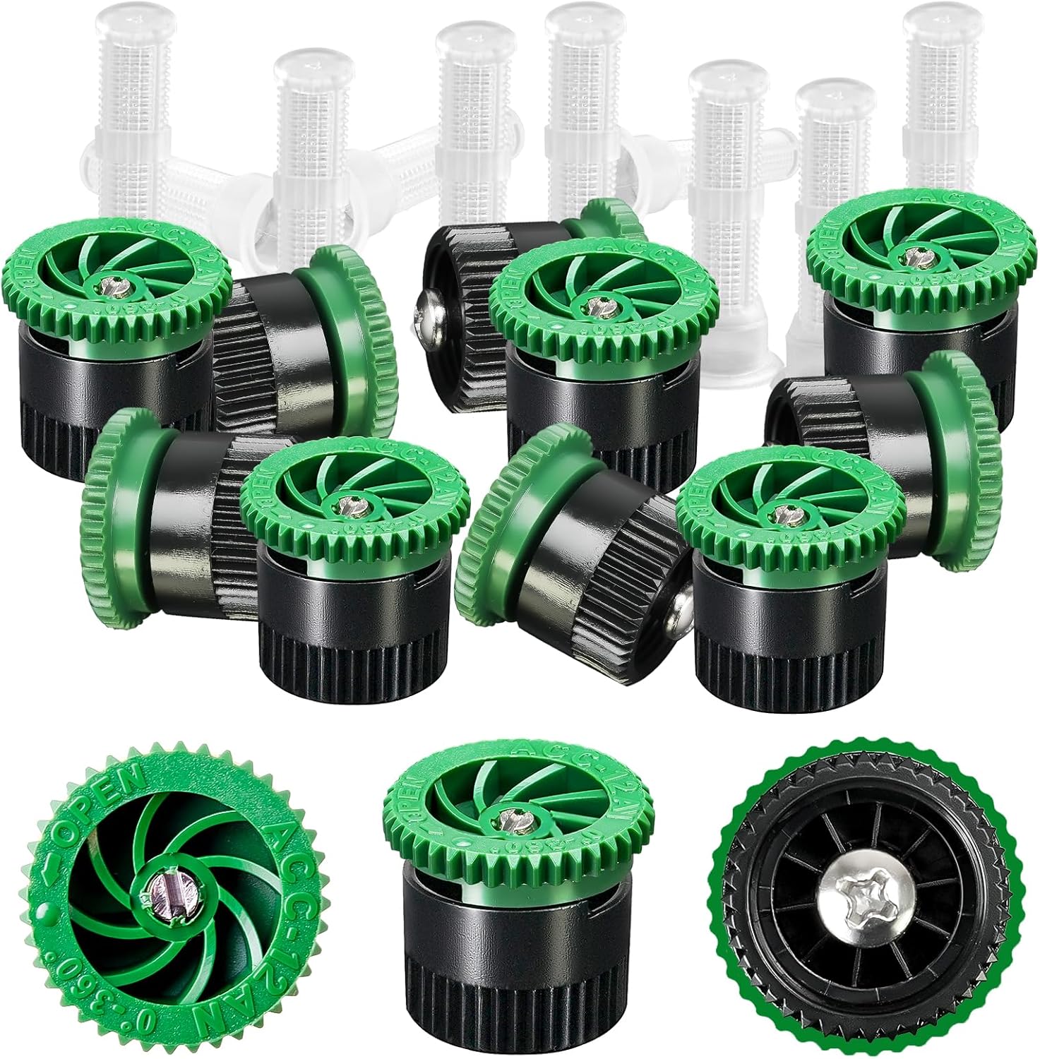 10-Pack Adjustable Pop-Up Sprinkler Nozzles - Perfect For Lawn & Garden Irrigation (8AN)
