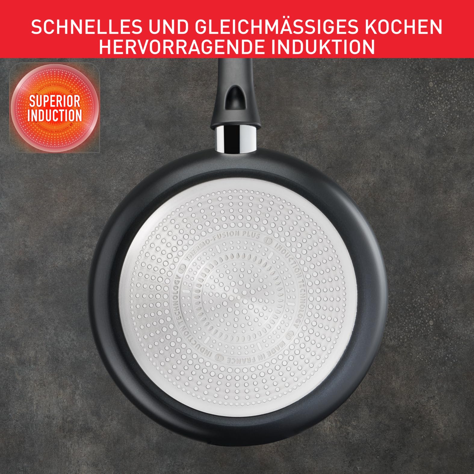 Tefal Ultimate On Bratpfanne 28 cm hoher Rand, Pfanne Induktion mit Titan Antihaftversiegelung, Thermo-Signal bei idealer Brattemperatur, schnelles Erwärmen, für alle Herdarten geeignet, G26006