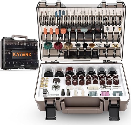 Katerk 420PCS Rotary Tool Accessories Kit Universal Drill Bit Tool Set Fits Dremel Rotary Tool 1/8" Shanks for Easy Cutting, Sanding, Polishing, Carving, Grinding, Sharpening, Drilling, Engraving