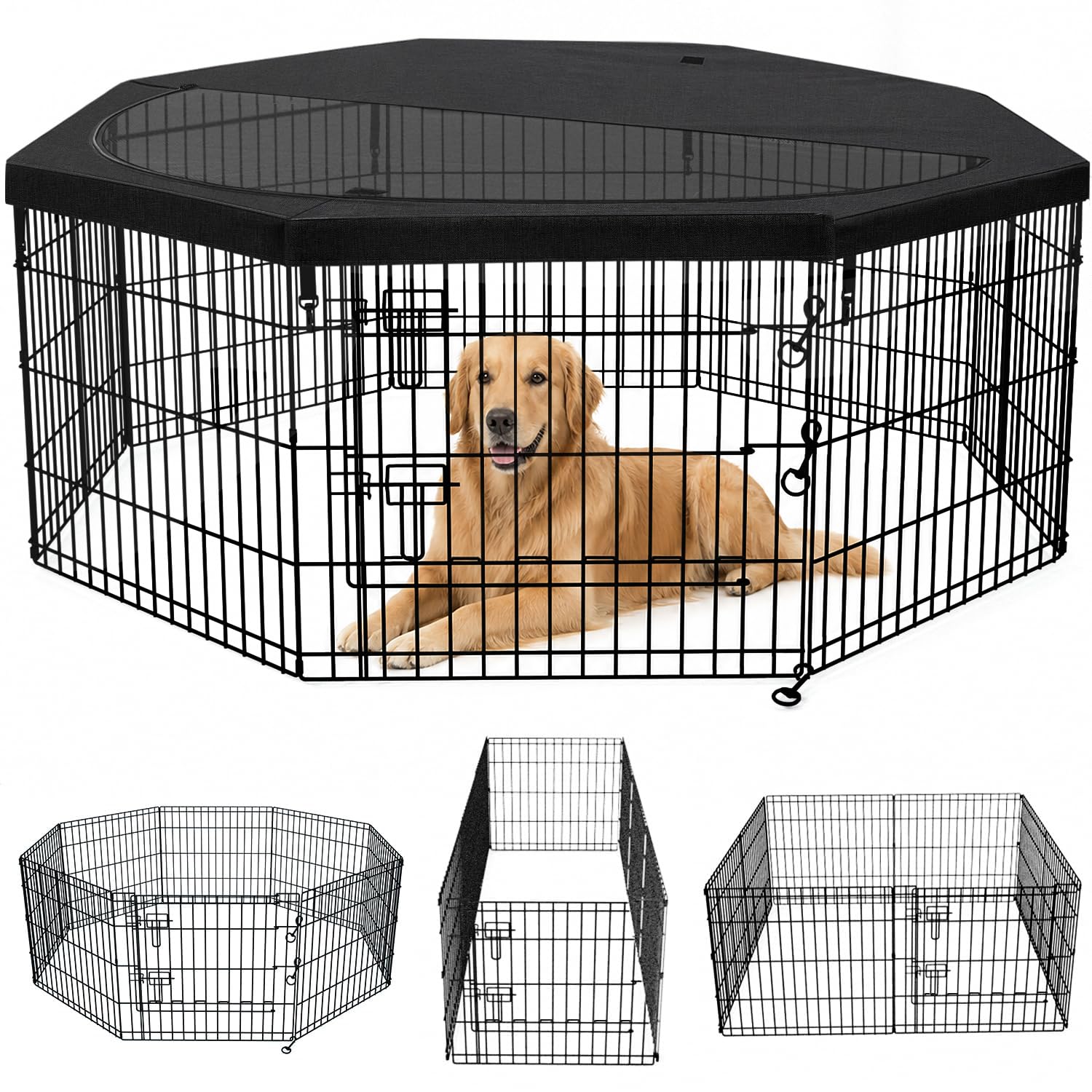 PETIME Foldable Dog Playpen - Puppy Pen -18