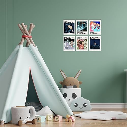 Miniatura 8 de Ouroboros Art & Design - Pósteres de anime Studio Ghibli - Hayao Miyazaki - Decoración de pared - Paquete de papel de 6-300 GSM - 8x10 pulgadas (sin