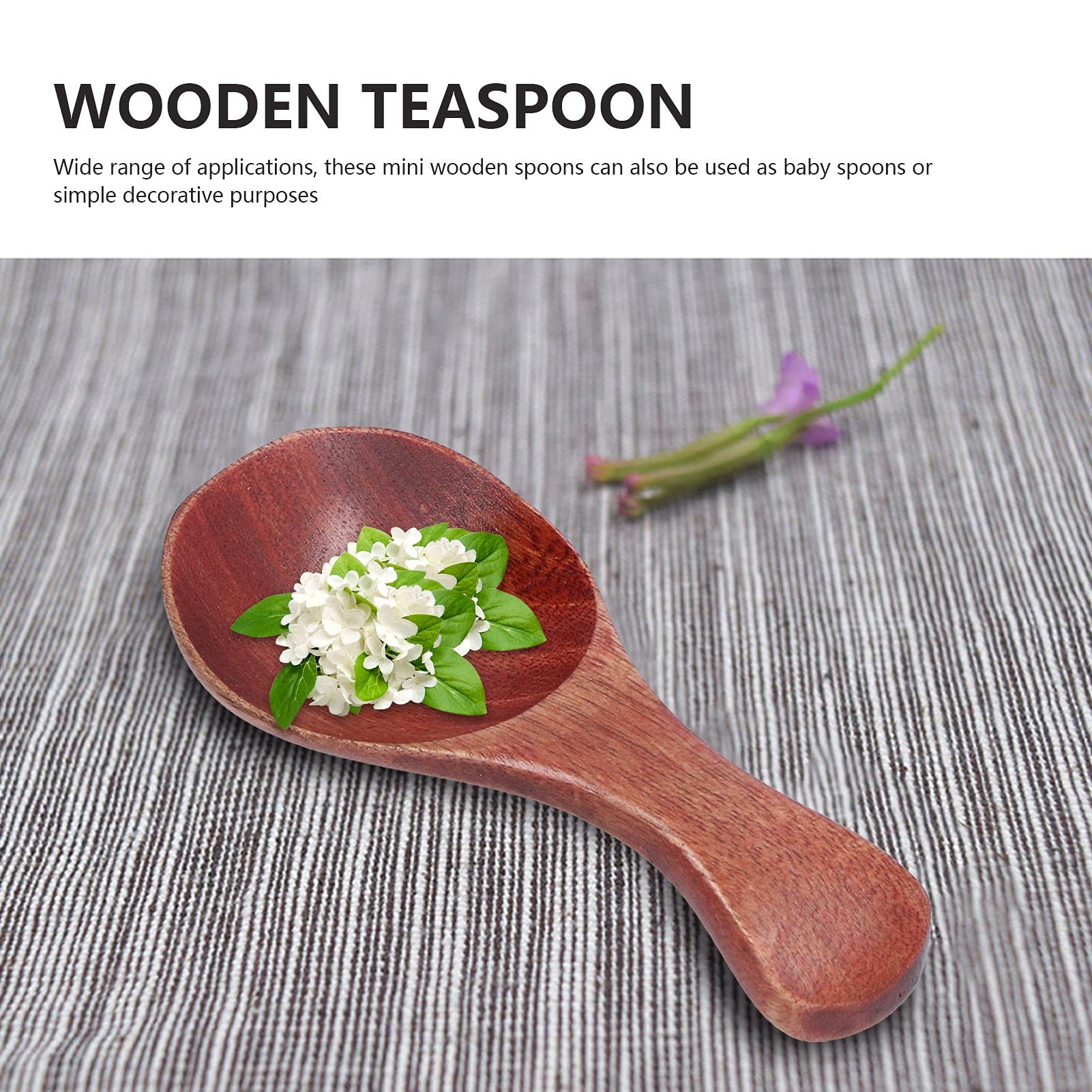 10 Pieces Small Wooden Spoons, Short Handle Mini Condiments Salt Spoons Nature Wooden Honey Teaspoon Coffee Tea Jam Mustard Ice Cream Milk Powder Spices