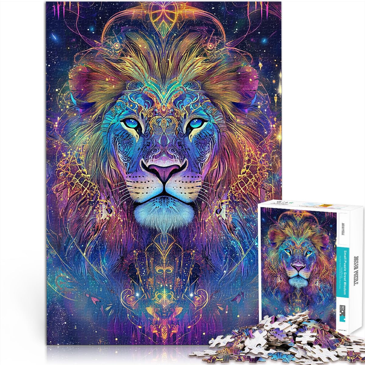 puzzles for teenagers 1000 pieces holy lion Challenging Game and Family Play 26x38cm Suitable for desktop decoration for Age 14 — image 1