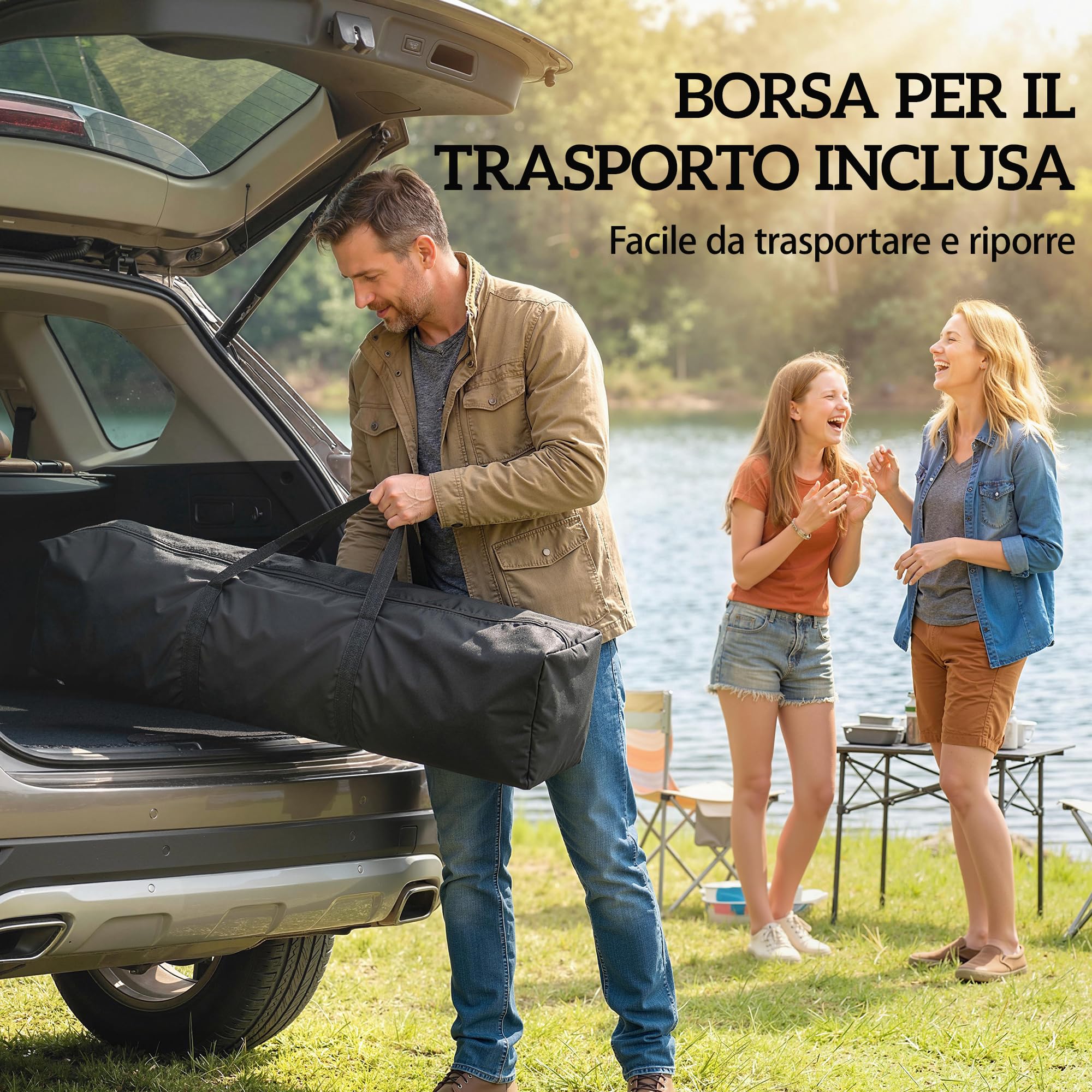 Outsunny Gazebo Pieghevole 3x3m Pop Up con Parete Laterale, Altezza Regolabile, UV50+, Beige