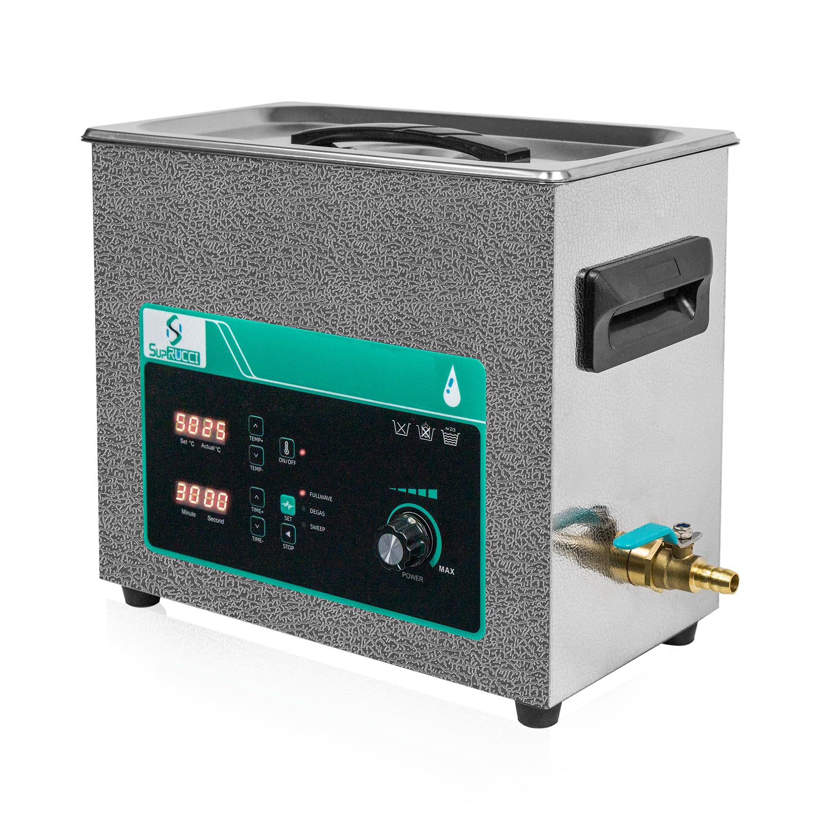 Ultrasonic Cleaner 6L, Sweep Function, 180W Power Adjustable Ultrasonic Parts Cleaner for Cleaning Carburetor, Metal Engine Parts, Gun, Oil Filter, Bike Chain, Gear, Eyewear, Watch, Jewelry