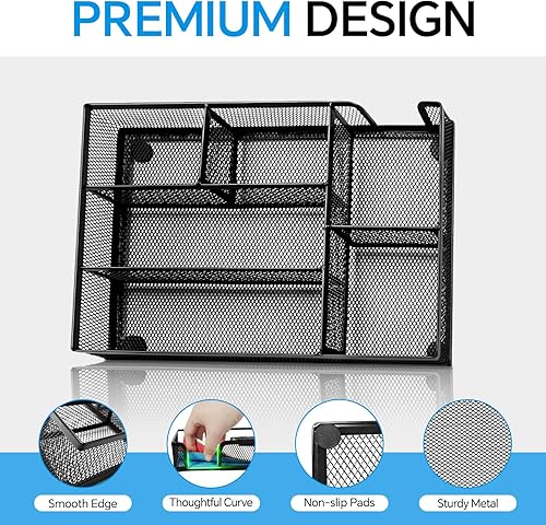 Miniatura 4 de Organizador de cajones de escritorio, bandeja organizadora de cajones de oficina con 6 compartimentos (grande, 2 unidades)