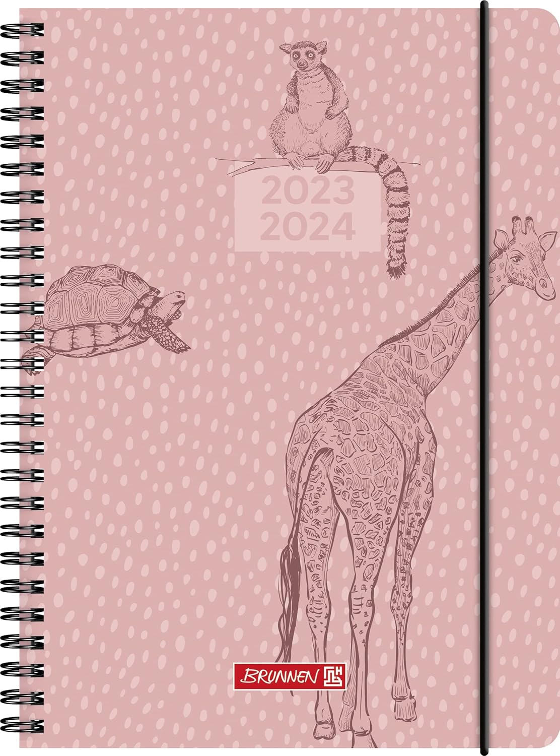 BRUNNEN 1072155044 Wochenkalender Schülerkalender 2023/2024 ""Wild Animals"" 2 Seiten = 1 Woche Blattgröße 14,8 x 21 cm A5 PP-Einband      Spiral-bound – Organizer, March 6, 2023