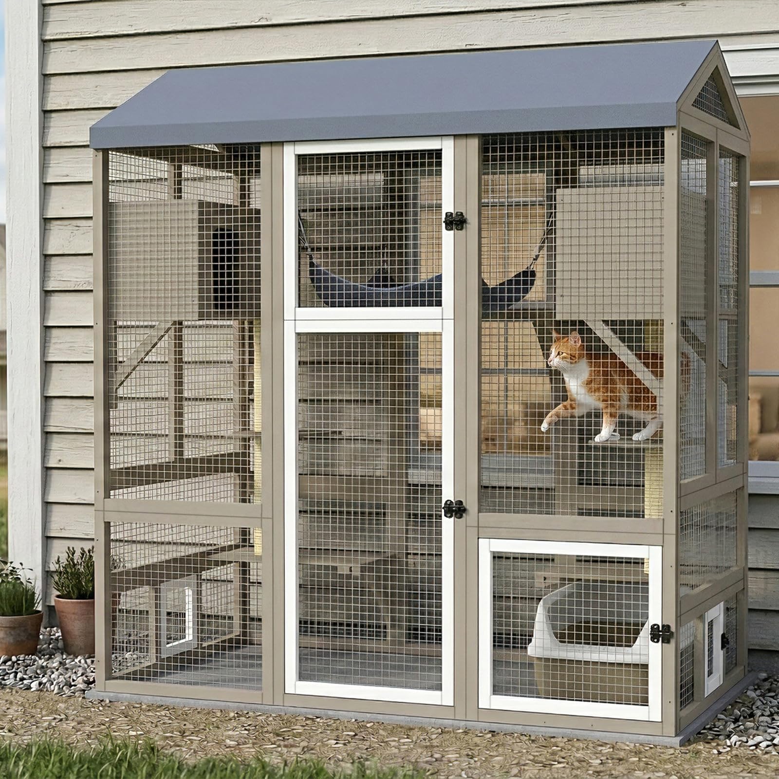 Ketive Catio Gable Roof Cat House