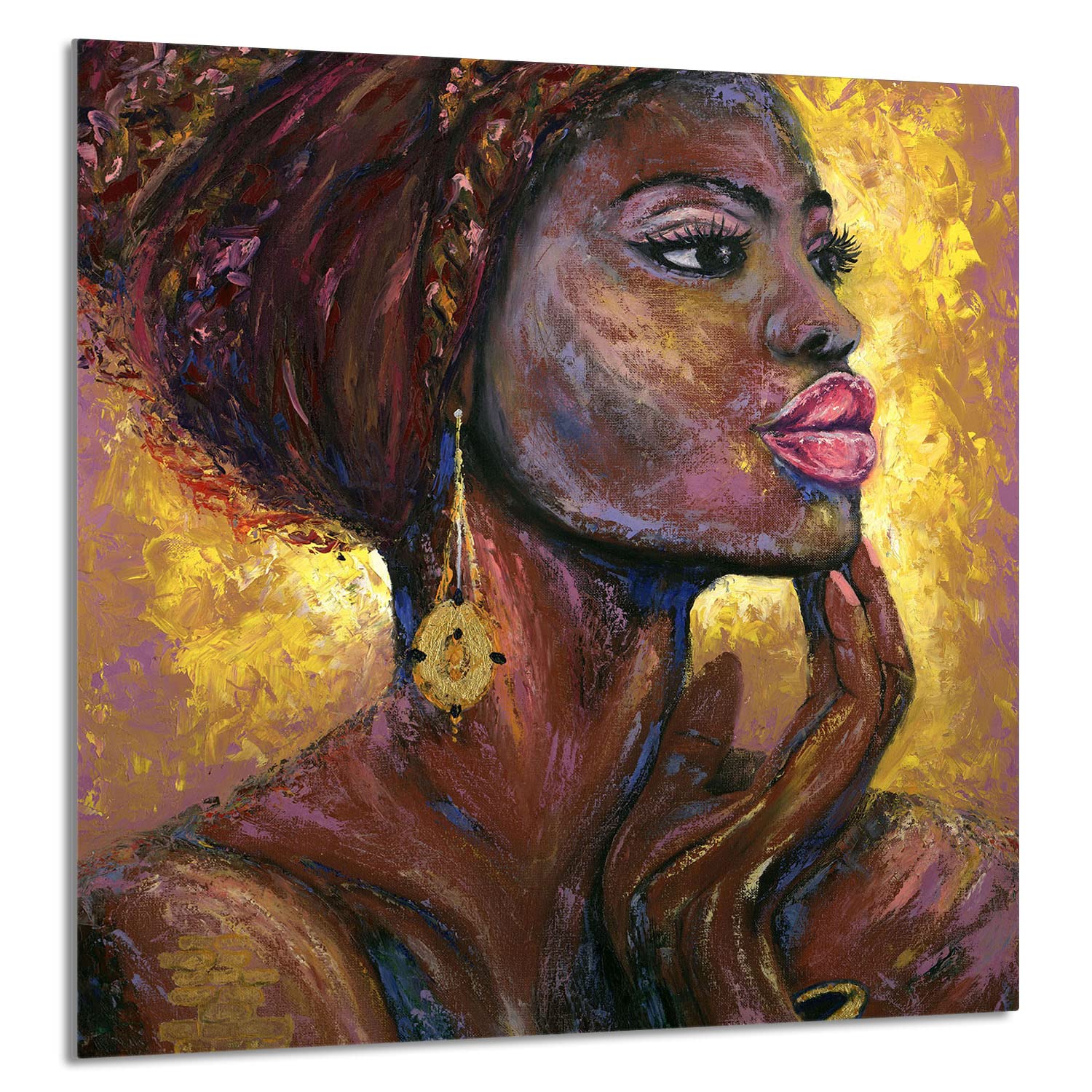 Szklany panel ochronny do kuchni Lacobel, szklana płyta ochronna na kuchenkę, 60x65 cm, szklana deska do krojenia, ochrona przed rozpryskiwaniem, uniwersalna, KOBIETA