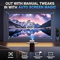 Vista 4 de [Auto Focus/4K Support] Projector with WiFi and Bluetooth, Native 1080P Outdoor Movie Projector with Auto Focus/4P6D Keystone/50% Zoom/PPT, DBPOWER