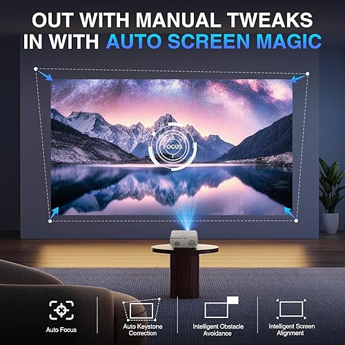 Miniatura 4 de Enfoque automáticosoporte 4K Proyector con WiFi y Bluetooth, 700ANSI Native 1080P Proyector de película al aire libre con enfoque automático4P6D