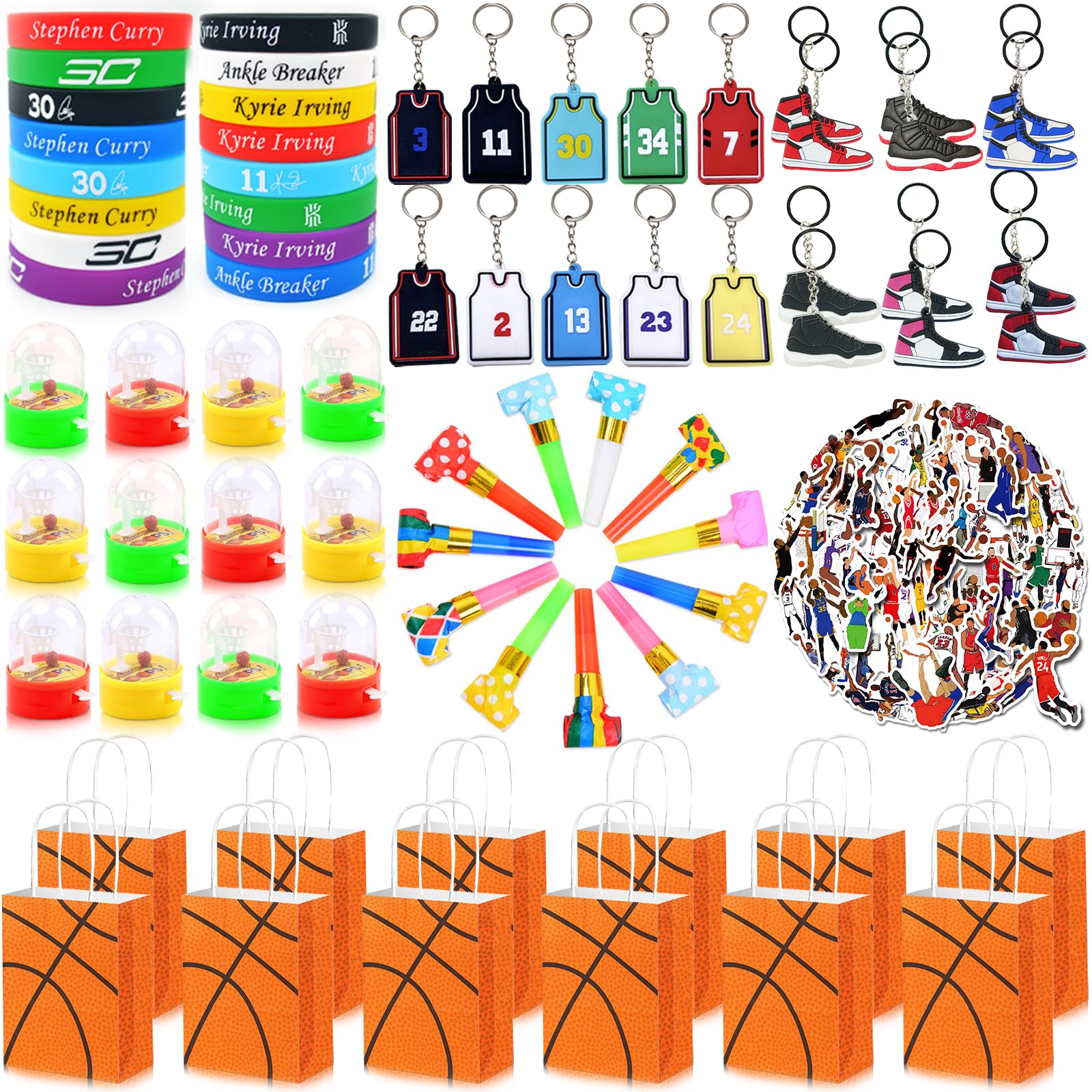 Aijoso Sport Basketball Theme Party Favors Supplies for Boys Kids Goodie Bags Stuffers for Birthday Party Decorations