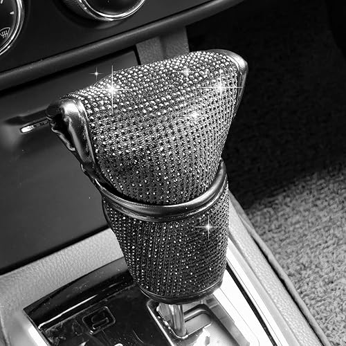 Funda para palanca de cambios de coche con cristales brillantes, protector de palanca de cambios con brillo, accesorios de decoración universal para