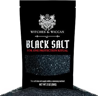 Black Salt for Protection Rituals & Wiccan Spells, Handcrafted Negative Energy Protection Crystals for Witchcraft, 2 Oz Bag, Witches & Wiccan Witchcraft Supplies