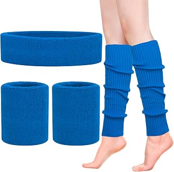 ONUPGO Leg Warmers for Women 80s Sport Headband Wristbands Neon Leg Warmers Set - 80s Workout Clothes 90s Outfit for Women