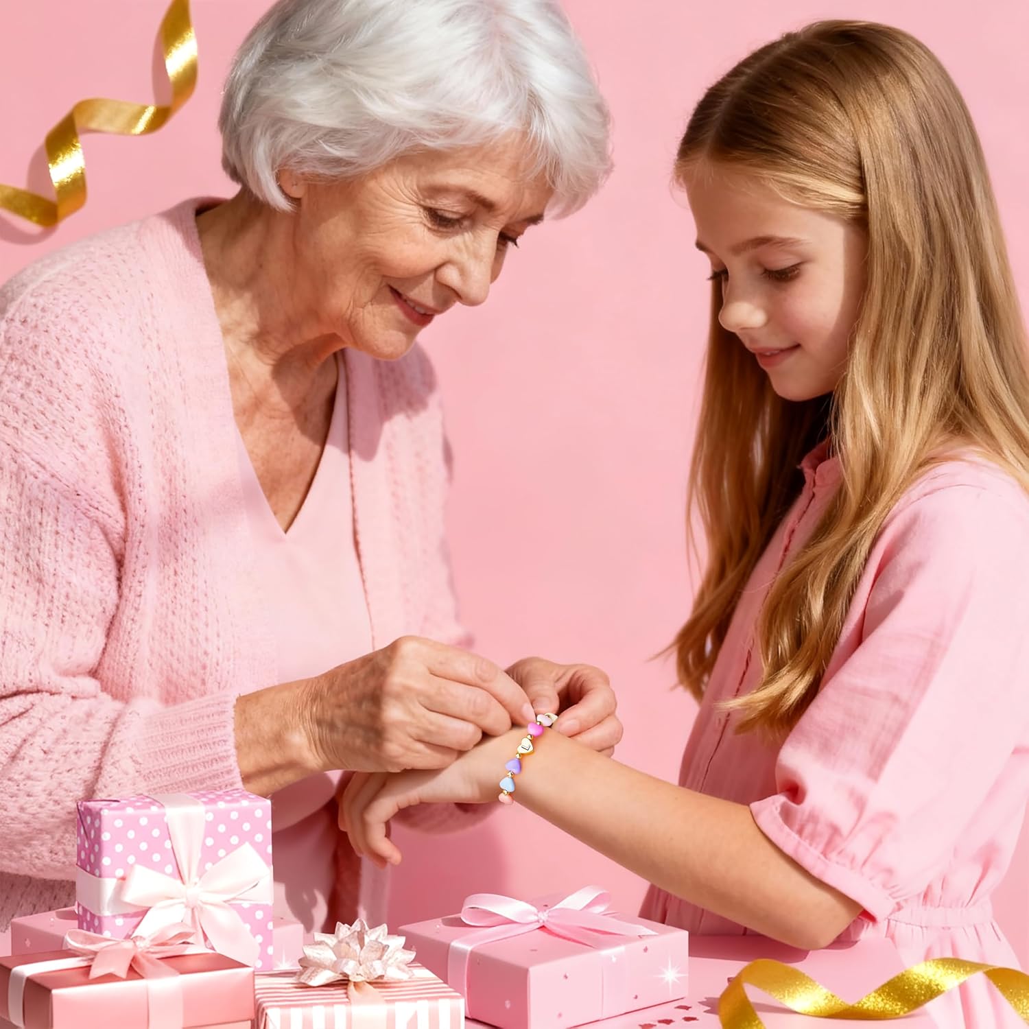 Valentines Day Gifts for Kids Women Girls, Initial Heart Bracelets for Teen Girls Women Bulk, Cute Preppy Letter A-Z Charm Bracelet, Colorful Personalized Happy 3-18 Year Old Birthday Gifts for Daughter, Lover, Sisters, Toddler - Image 9