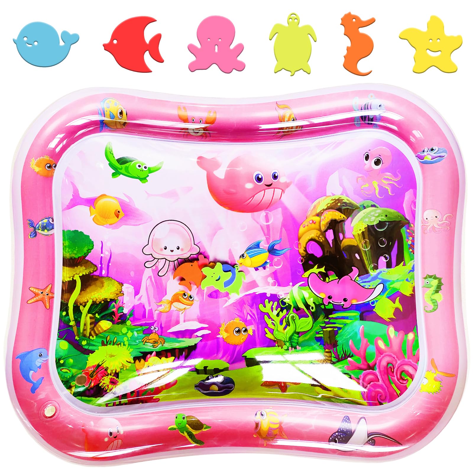 GARNHLOB Groß Wassermatte Baby Wasserspielmatte Spielzeug Bauchzeit Matte Rose Baby Wassermatte BPA frei XXL 3 6 9 Monate Aufblasbare Wasser Spielmatte Water Mat für Babies Geschenk (Rosa)
